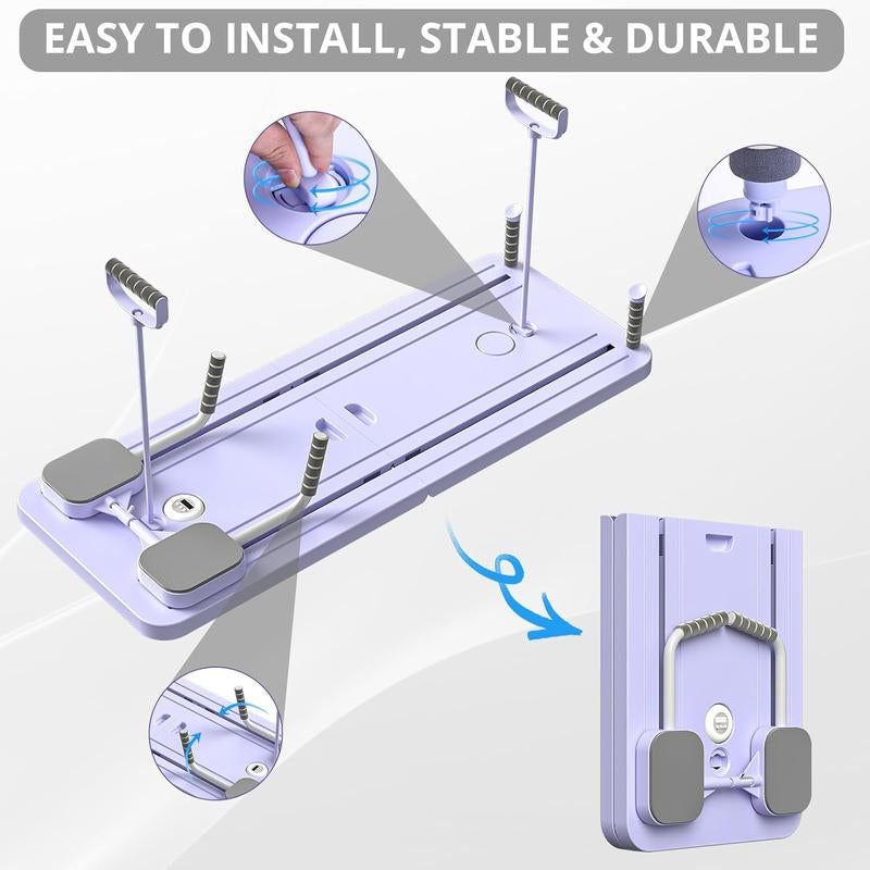 Pilates Board, Pilates Reformer Equipment, Portable Foldable Pilates Set for Home Outdoor Workout Exercise Machine, 5 in 1 Multifunctional Pilates Sliding Board for Women Full-Body